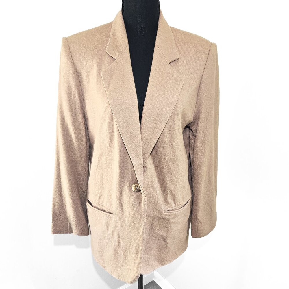 Vintage Wool Blazer, Long, Size 12